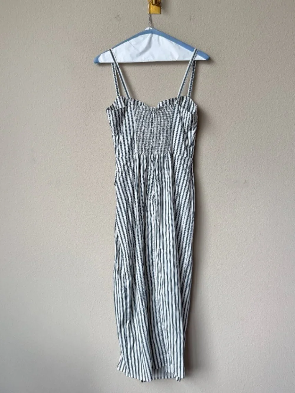 Reformation Alfred Midi Dress in Antibes Stripe Size 8 - Picture 3 of 5